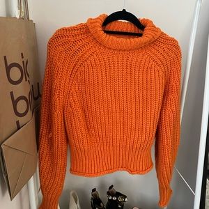 H&M orange turtleneck knit sweater